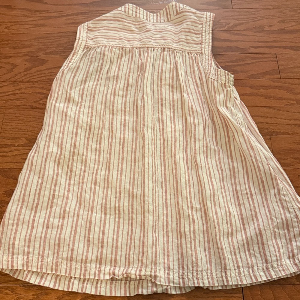 100% linen sleeveless stripe blouse - Picture 4 of 6